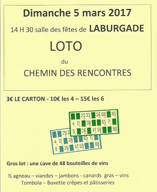 Loto laburgade chemin des rencontres 2017